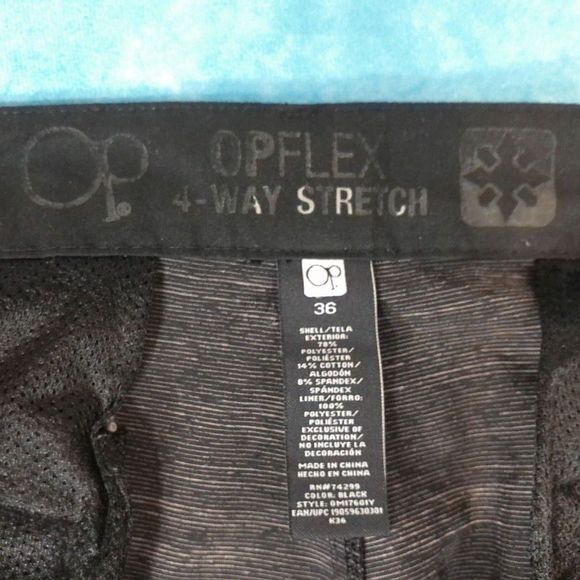 OP FLEX 4-Way Stretch Hybrid Shorts/Swim Trunks, Flat Front, Gray, Men's, 38W - Picture 4 of 4